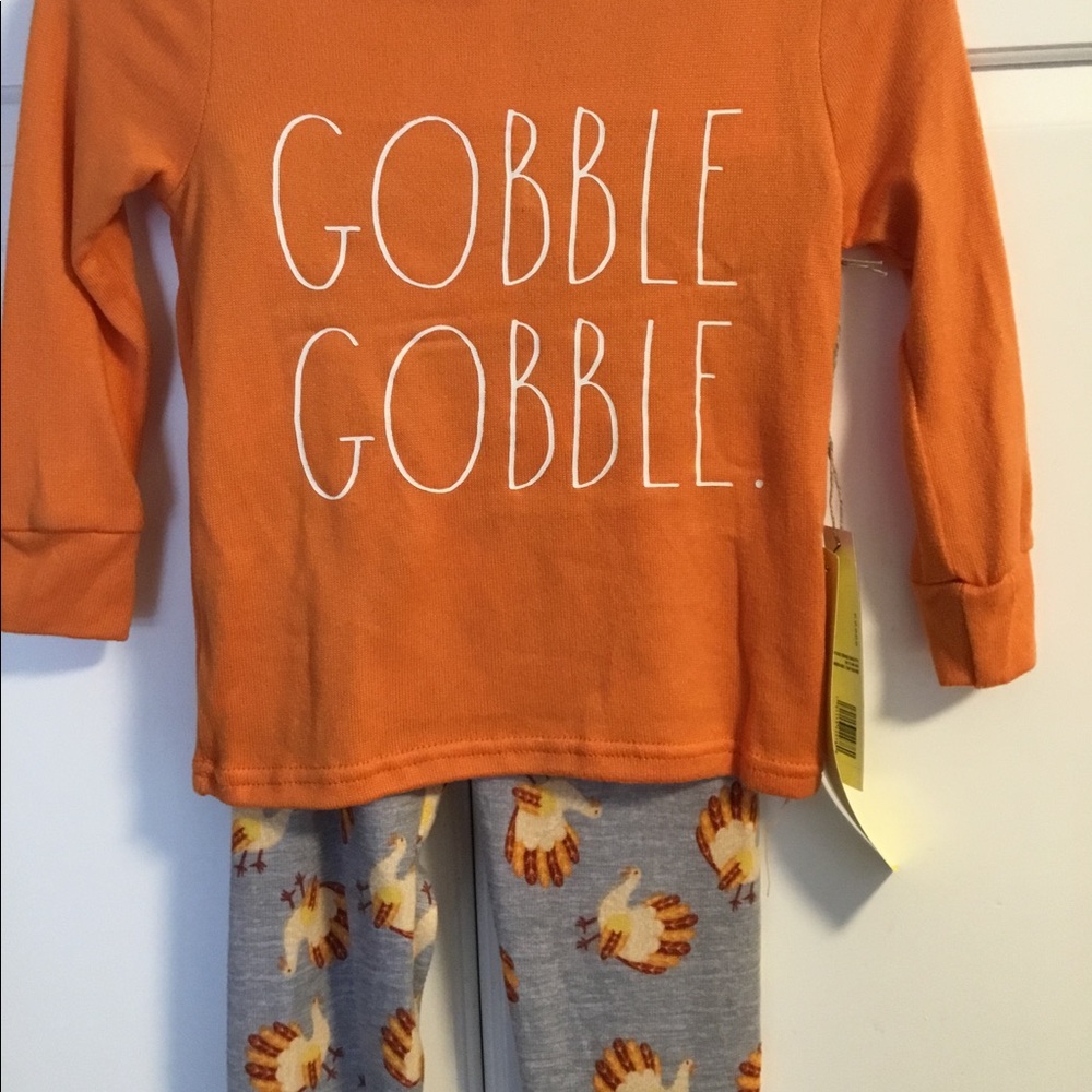 Rae Dunn girls Thanksgiving pajama set size 6 Brand New